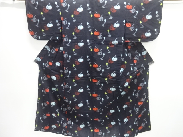 JAPANESE KIMONO / ANTIQUE COTTON HONJO KURUME KASURI FRUIT PATTERN HIT